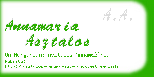annamaria asztalos business card